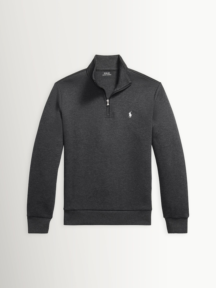Polo Ralph Lauren Grey Double Knit Tech Quarter Zip Sweatshirt - Image 5 of 5