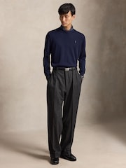 Polo Ralph Lauren Navy Blue Merino Crewneck Jumper - Image 2 of 5