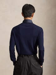 Polo Ralph Lauren Navy Blue Merino Crewneck Jumper - Image 3 of 5