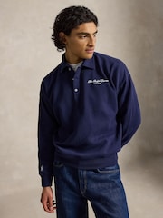 Polo Ralph Lauren Blue Script Logo  Button Up Sweatshirt - Image 1 of 6
