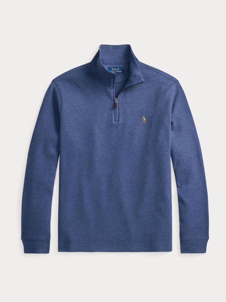Polo Ralph Lauren Blue Knit Half Zip Pullover Sweatshirt - Image 5 of 5 Polo Ralph Lauren Blue Knit Half Zip Pullover Sweatshirt - Image 5 of 5