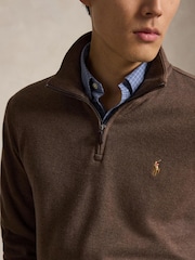 Polo Ralph Lauren Brown Knit Half Zip Pullover Sweatshirt - Image 4 of 4