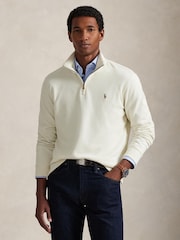 Polo Ralph Lauren Cream Knit Half Zip Pullover Sweatshirt - Image 1 of 2
