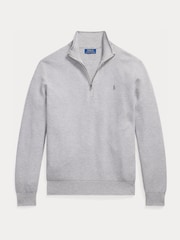 Polo Ralph Lauren Grey Mesh Knit Cotton Quarter Zip Jumper - Image 7 of 7