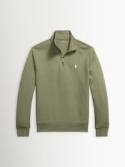 Polo Ralph Lauren Green Double Knit Tech Quarter Zip Sweatshirt - Image 1 of 1