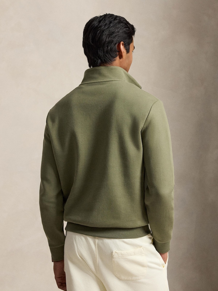 Polo Ralph Lauren Green Double Knit Tech Quarter Zip Sweatshirt - Image 2 of 5