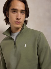Polo Ralph Lauren Green Double Knit Tech Quarter Zip Sweatshirt - Image 3 of 5