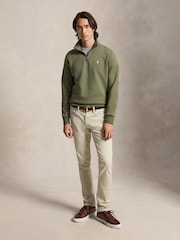 Polo Ralph Lauren Green Double Knit Tech Quarter Zip Sweatshirt - Image 4 of 5