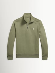 Polo Ralph Lauren Green Double Knit Tech Quarter Zip Sweatshirt - Image 5 of 5