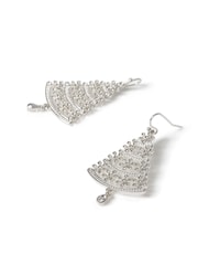 Aela Silver Tone Christmas Crystal Tree Earrings - Image 3 of 3