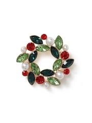 Aela Green Christmas Wreath Brooch - Image 2 of 3