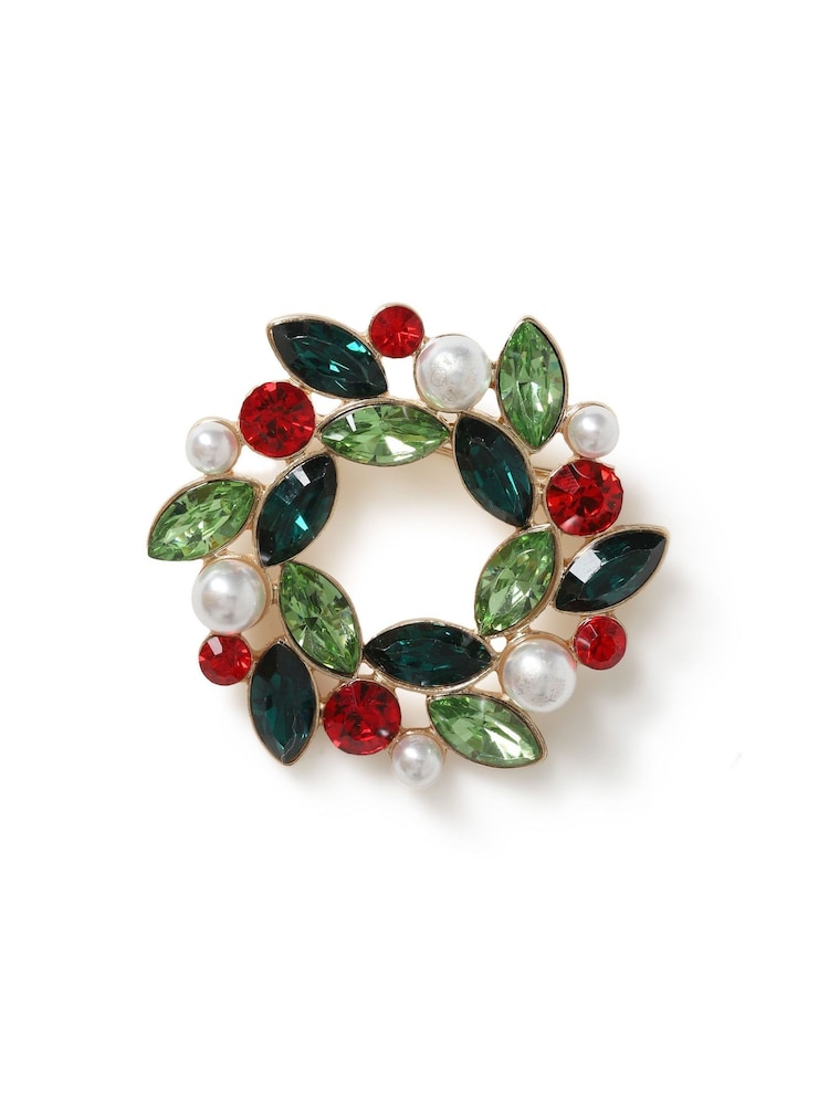 Aela Green Christmas Wreath Brooch - Image 2 of 3 Aela Green Christmas Wreath Brooch - Image 2 of 3