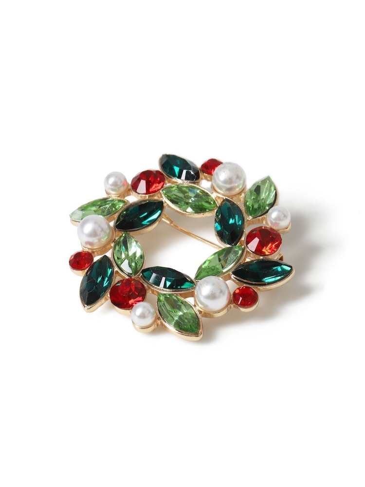 Aela Green Christmas Wreath Brooch - Image 3 of 3 Aela Green Christmas Wreath Brooch - Image 3 of 3