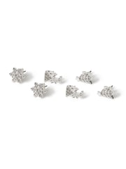 Aela Silver Tone Christmas Stud Earrings 3 Pack - Image 3 of 3