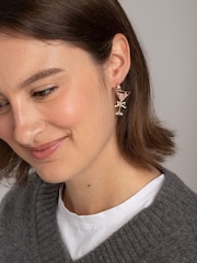 Aela Pink Christmas Cocktail Drop Earrings - Image 1 of 3