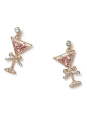 Aela Pink Christmas Cocktail Drop Earrings - Image 2 of 3