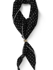 Aela Polka Dot Adjustable Bead Black Scarf - Bild 1 von 3