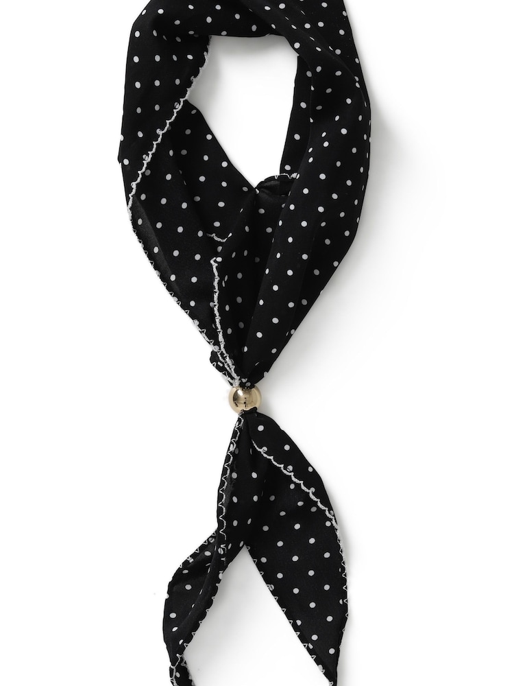 Aela Polka Dot Adjustable Bead Black Scarf - Bild 1 von 3