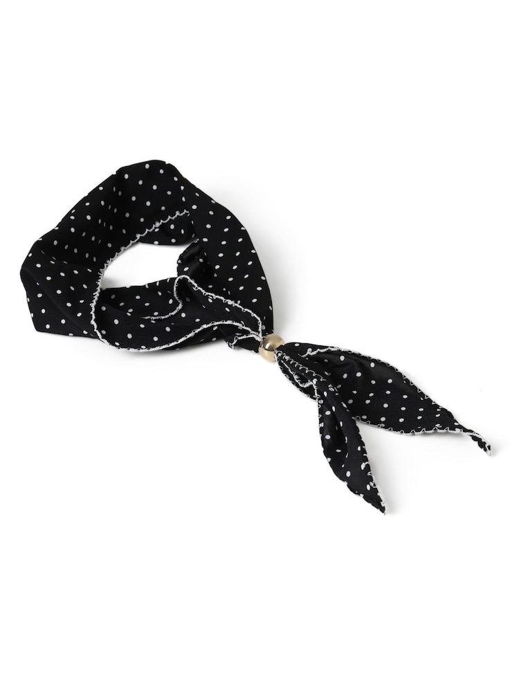 Aela Polka Dot Adjustable Bead Black Scarf - Bild 2 von 3