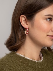 Boucles d’oreilles Aela rouges de canne à sucre de Noël - Image 1 de 3