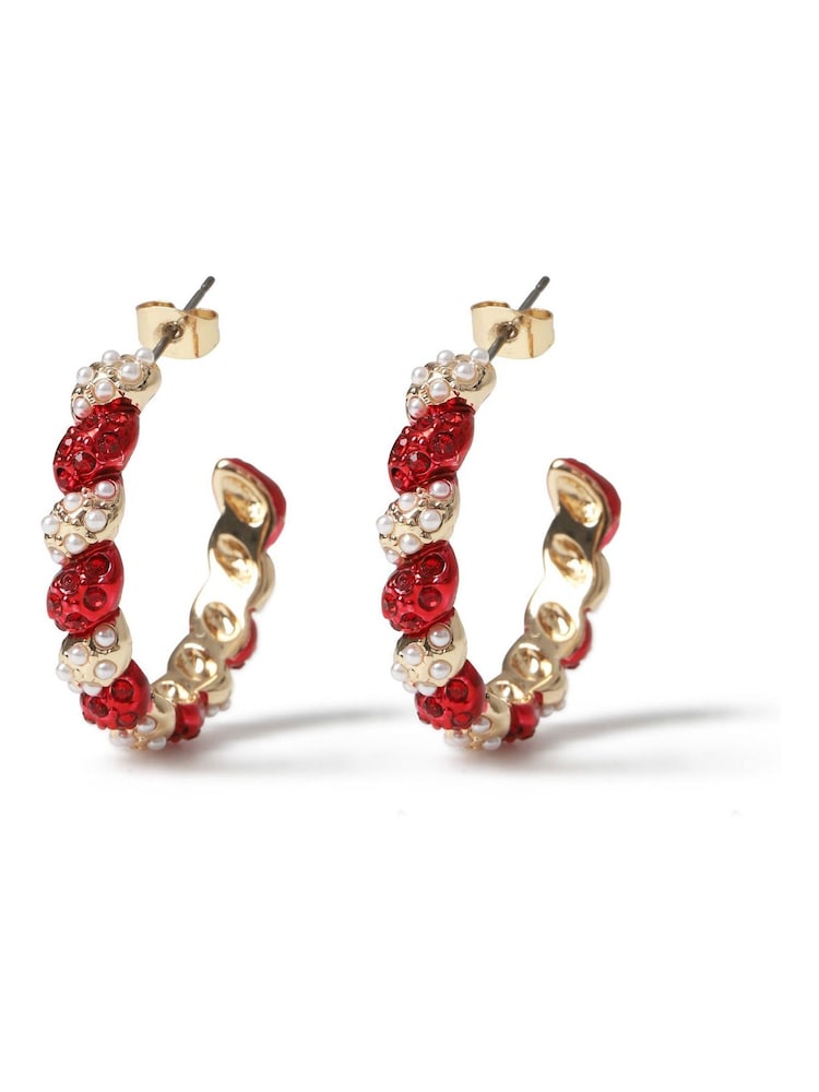 Boucles d’oreilles Aela rouges de canne à sucre de Noël - Image 2 de 3