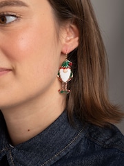 Aela Green Christmas Gonk Drop Earrings - Image 1 of 3
