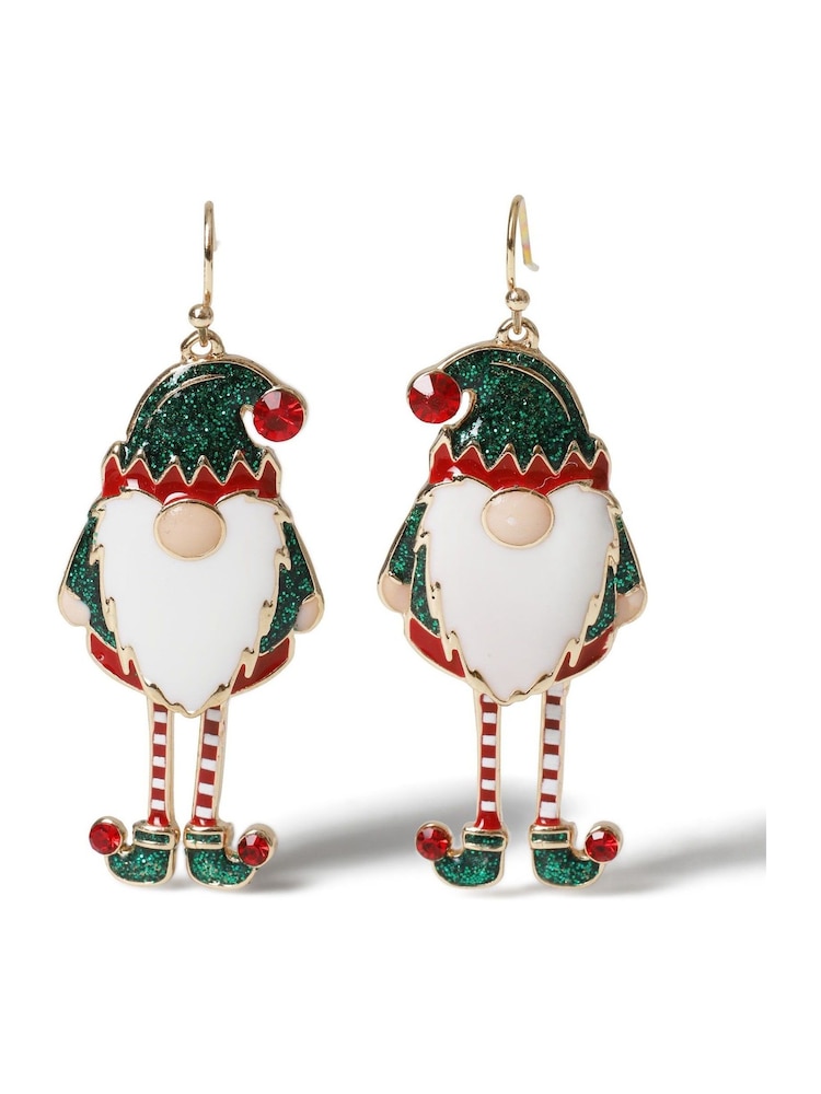 Aela Green Christmas Gonk Drop Earrings - Image 2 of 3 Aela Green Christmas Gonk Drop Earrings - Image 2 of 3