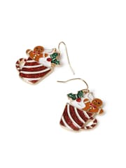 Aela Red Christmas Gingerbread Coffee Cup Earrings - Bild 3 von 3