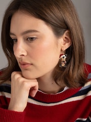 Boucles d’oreilles Aela Noël Français Bulldog noires - Image 1 de 3