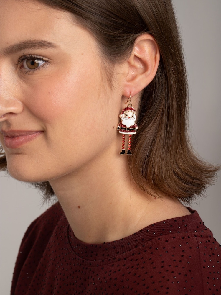 Aela Red Christmas Santa Drop Earrings - Image 1 of 3 Aela Red Christmas Santa Drop Earrings - Image 1 of 3