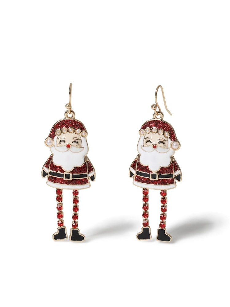 Aela Red Christmas Santa Drop Earrings - Image 2 of 3 Aela Red Christmas Santa Drop Earrings - Image 2 of 3