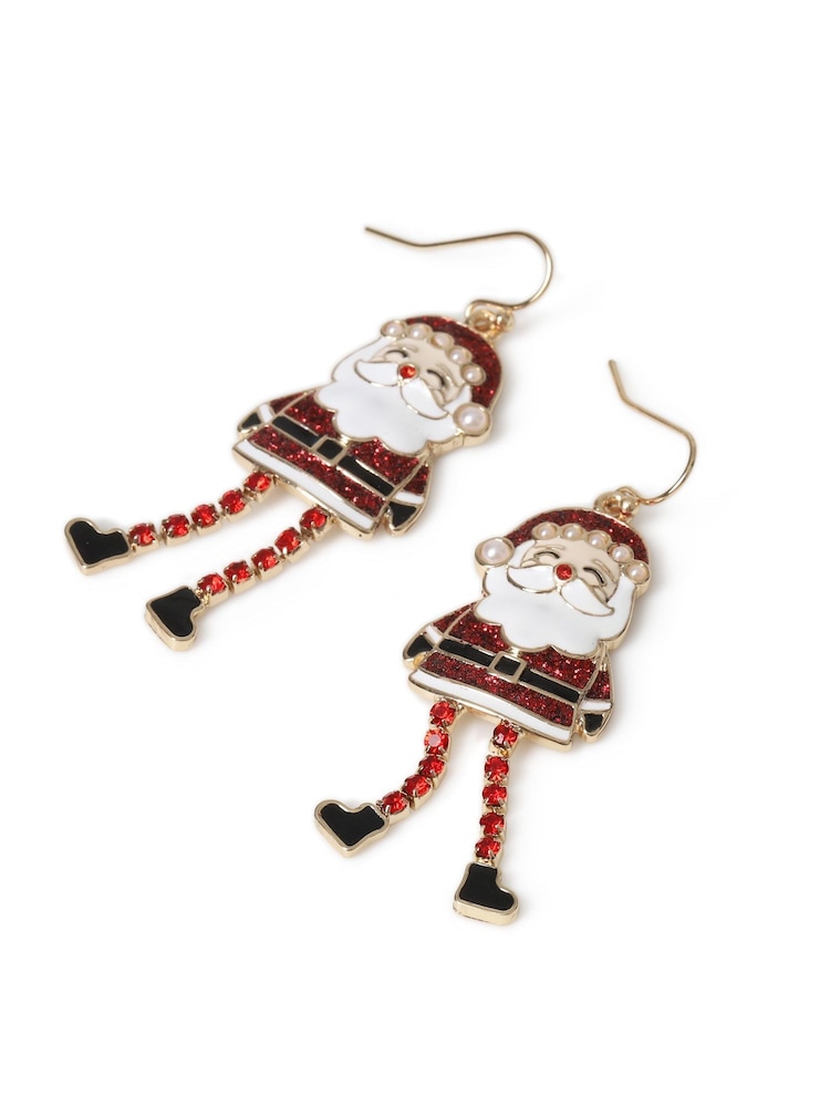 Aela Red Christmas Santa Drop Earrings - Image 3 of 3 Aela Red Christmas Santa Drop Earrings - Image 3 of 3