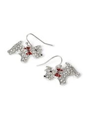 Aela Red Christmas Scottie Dog Drop Earrings - Image 2 of 2