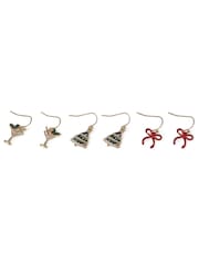 Aela Red Christmas Mixed Drop Earrings 3 Pack - 3的图像3｝