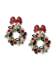 Boucles d’oreilles pendantes Aela Vert Noël guirlande - Image 2 de 3