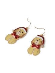 Aela Christmas Cockapoo Drop Brown Earrings - Image 3 of 3