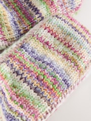 Purple Tonal Knitted Bootsie Slipper Socks - Image 4 of 4