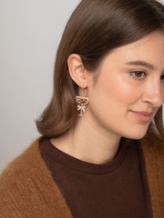 Aela Christmas Espresso Martini Drop Brown Earrings - Image 1 of 4