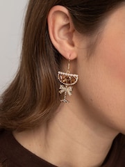 Aela Christmas Espresso Martini Drop Brown Earrings - Image 2 of 4