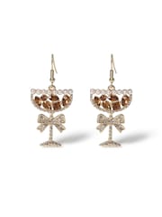 Aela Christmas Espresso Martini Drop Brown Earrings - Image 3 of 4