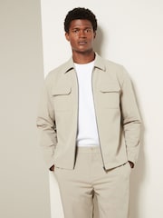 Neutral Smart Zip Through Shacket - Image 1 of 10
