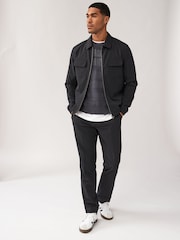 Black Smart Zip Through Shacket - Image 3 of 10