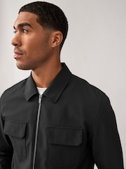 Black Smart Zip Through Shacket - Image 4 of 10