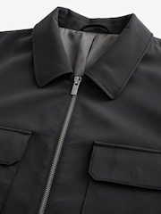 Black Smart Zip Through Shacket - Image 6 of 10