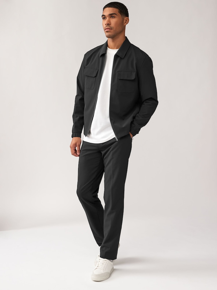 Black Smart Elasticated Trousers - Image 2 of 9 Black Smart Elasticated Trousers - Image 2 of 9