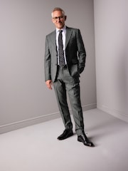 Grey Slim Fit Signature Marzotto Italian Fabric Stripe Suit Jacket - Image 2 of 11