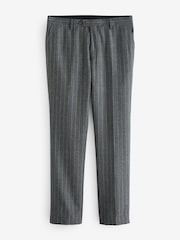 Grey Slim Fit Signature Marzotto Italian Fabric Stripe Suit Trousers - Image 5 of 8