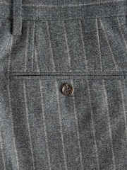Grey Slim Fit Signature Marzotto Italian Fabric Stripe Suit Trousers - Image 7 of 8
