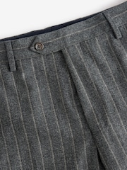 Grey Slim Fit Signature Marzotto Italian Fabric Stripe Suit Trousers - Image 8 of 8
