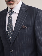 Bleu marine - Coupe ajustée  Signature Empire Mills British Wool Rayure Costume Veste - Image 4 de 10
